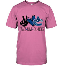 Load image into Gallery viewer, Peace love Vancouver Canucks fan t shirt
