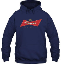 Load image into Gallery viewer, Vancouver Canucks king of hockey budweiser shirt