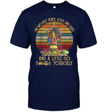Load image into Gallery viewer, I'm Mostly Peace Love And Light And A Little Go Yoga Tattoo T Shirt