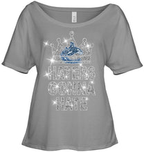 Load image into Gallery viewer, Vancouver Canucks king haters gonna hate crown glitter pattern t shirt