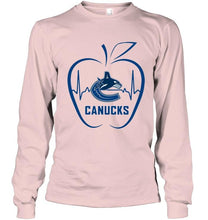 Load image into Gallery viewer, Vancouver Canucks heartbeat teacher apple simpson shirt