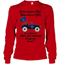 Load image into Gallery viewer, Once upon a time a girl really loved jeeps and Vancouver Canucks it was me shirt