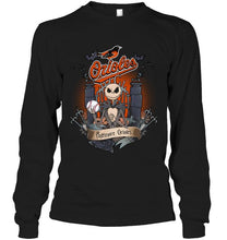 Load image into Gallery viewer, Baltimore Orioles Jack Skellington shirt