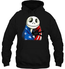 Load image into Gallery viewer, Jack Skellington American flag shirt