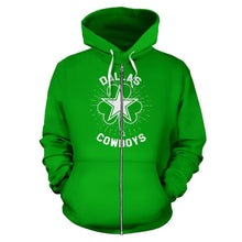 Load image into Gallery viewer, Dallas Cowboys  ST Patrick's Day Zip Up Hoodie