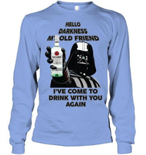 Load image into Gallery viewer, Darth vader loves Bacardi Rum Hello darkness my old friend i've come to drink with you again t shirt