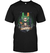Load image into Gallery viewer, Miami Hurricanes Jack Skellington shirt
