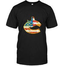 Load image into Gallery viewer, Vancouver Canucks american flag back shirt