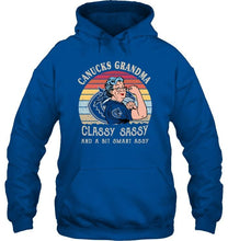 Load image into Gallery viewer, Vancouver Canucks strong grandma classy sassy and a bit smart asy retro art t shirt