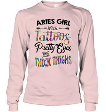 Load image into Gallery viewer, Aries girl with tattoos pretty eyes and thick thighs Ash T Shirt