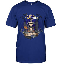 Load image into Gallery viewer, Baltimore Ravens Jack Skellington shirt