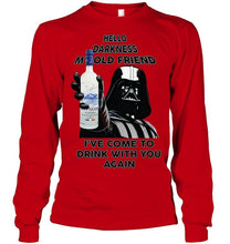 Load image into Gallery viewer, Darth vader loves Grey Goose Vodka Hello darkness my old friend i've come to drink with you again t shirt