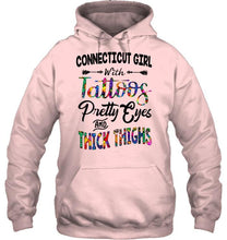 Load image into Gallery viewer, Connecticut girl tattoos pretty eyes and thick thighs White T Shirt