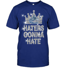 Load image into Gallery viewer, Vancouver Canucks king haters gonna hate crown glitter pattern t shirt
