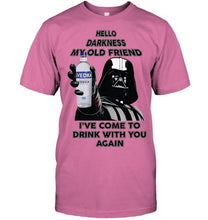 Load image into Gallery viewer, Darth vader loves Svedka Vodka Hello darkness my old friend i've come to drink with you again t shirt