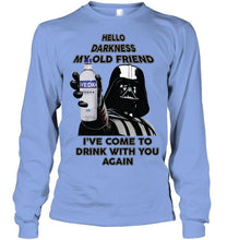 Load image into Gallery viewer, Darth vader loves Svedka Vodka Hello darkness my old friend i've come to drink with you again t shirt