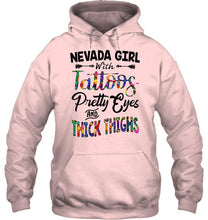 Load image into Gallery viewer, Nevada girl tattoos pretty eyes and thick thighs White T Shirt