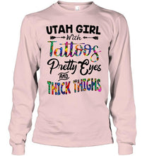 Load image into Gallery viewer, Utah girl tattoos pretty eyes and thick thighs White T Shirt