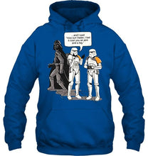 Load image into Gallery viewer, Nice suit vader i bet it cosst you an arm and a leg Storm trooper chatting star wars funny t shirt