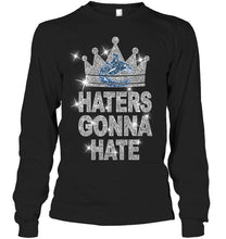 Load image into Gallery viewer, Vancouver Canucks king haters gonna hate crown glitter pattern t shirt