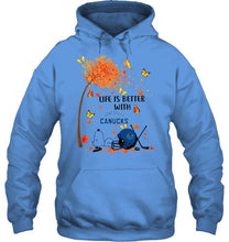 Load image into Gallery viewer, Life is better with Vancouver Canucks snoopy sleeping under autumn tree hoodie