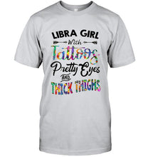 Load image into Gallery viewer, Libra girl with tattoos pretty eyes and thick thighs Ash T Shirt