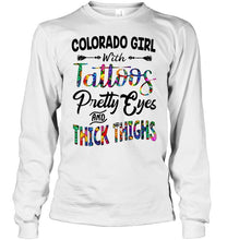 Load image into Gallery viewer, Colorado girl tattoos pretty eyes and thick thighs White T Shirt
