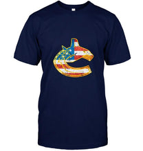 Load image into Gallery viewer, Vancouver Canucks american flag back shirt