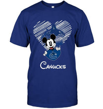 Load image into Gallery viewer, Mickey loves Vancouver Canucks fan shirt