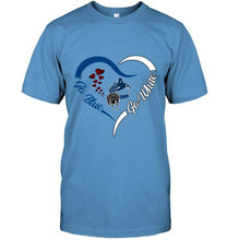 Load image into Gallery viewer, Go Blue Go white Vancouver Canucks fan heart shirt