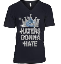 Load image into Gallery viewer, Vancouver Canucks king haters gonna hate crown glitter pattern t shirt