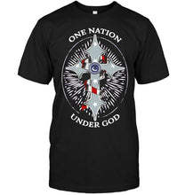 Load image into Gallery viewer, One nation under god Vancouver Canucks jesus cross T Shirt