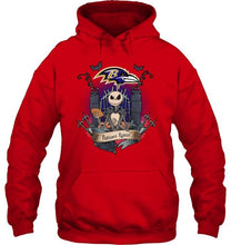 Load image into Gallery viewer, Baltimore Ravens Jack Skellington shirt