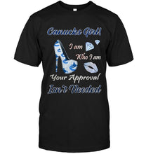 Load image into Gallery viewer, Canucks Girl I am who I am your approval isn't needed Vancouver Canucks fan high heel glittering shirt