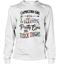 Load image into Gallery viewer, Capricorn girl with tattoos pretty eyes and thick thighs Ash T Shirt