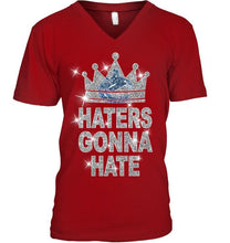 Load image into Gallery viewer, Vancouver Canucks king haters gonna hate crown glitter pattern t shirt