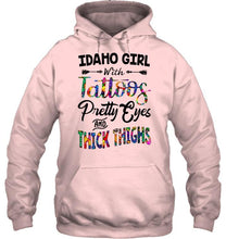 Load image into Gallery viewer, Idaho girl tattoos pretty eyes and thick thighs White T Shirt