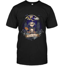 Load image into Gallery viewer, Baltimore Ravens Jack Skellington shirt