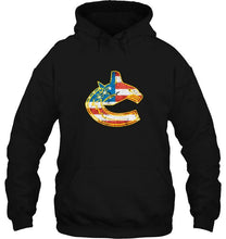Load image into Gallery viewer, Vancouver Canucks american flag back shirt