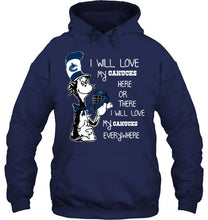 Load image into Gallery viewer, I will love my Vancouver Canucks here or there love everywhere the cat fan simpson shirt