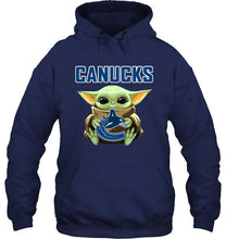 Load image into Gallery viewer, Baby yoda loves Vancouver Canucks star wars the mandalorian fan t shirt