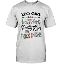 Load image into Gallery viewer, leo girl with tattoos pretty eyes and thick thighs Ash T Shirt