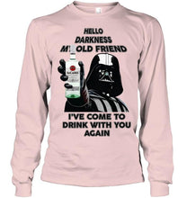 Load image into Gallery viewer, Darth vader loves Bacardi Rum Hello darkness my old friend i've come to drink with you again t shirt