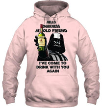 Load image into Gallery viewer, Darth vader loves Jameson Irish Whiskey Hello darkness my old friend i've come to drink with you again t shirt