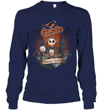 Load image into Gallery viewer, Baltimore Orioles Jack Skellington shirt