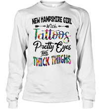 Load image into Gallery viewer, New Hampshire girl tattoos pretty eyes and thick thighs White Hoodie