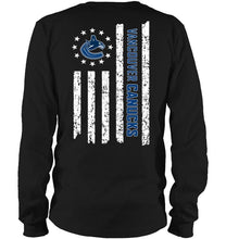 Load image into Gallery viewer, Vancouver Canucks star american flag on back shirt