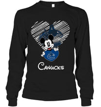 Load image into Gallery viewer, Mickey loves Vancouver Canucks fan shirt