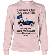 Load image into Gallery viewer, Once upon a time a girl really loved jeeps and Vancouver Canucks it was me shirt