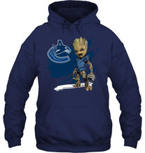 Load image into Gallery viewer, Vancouver Canucks angry baby groot ripped simpson shirt